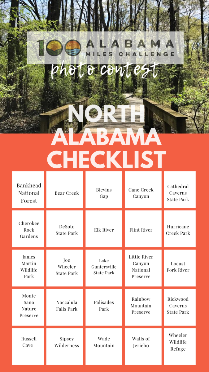 100 alabama miles bingo sheet