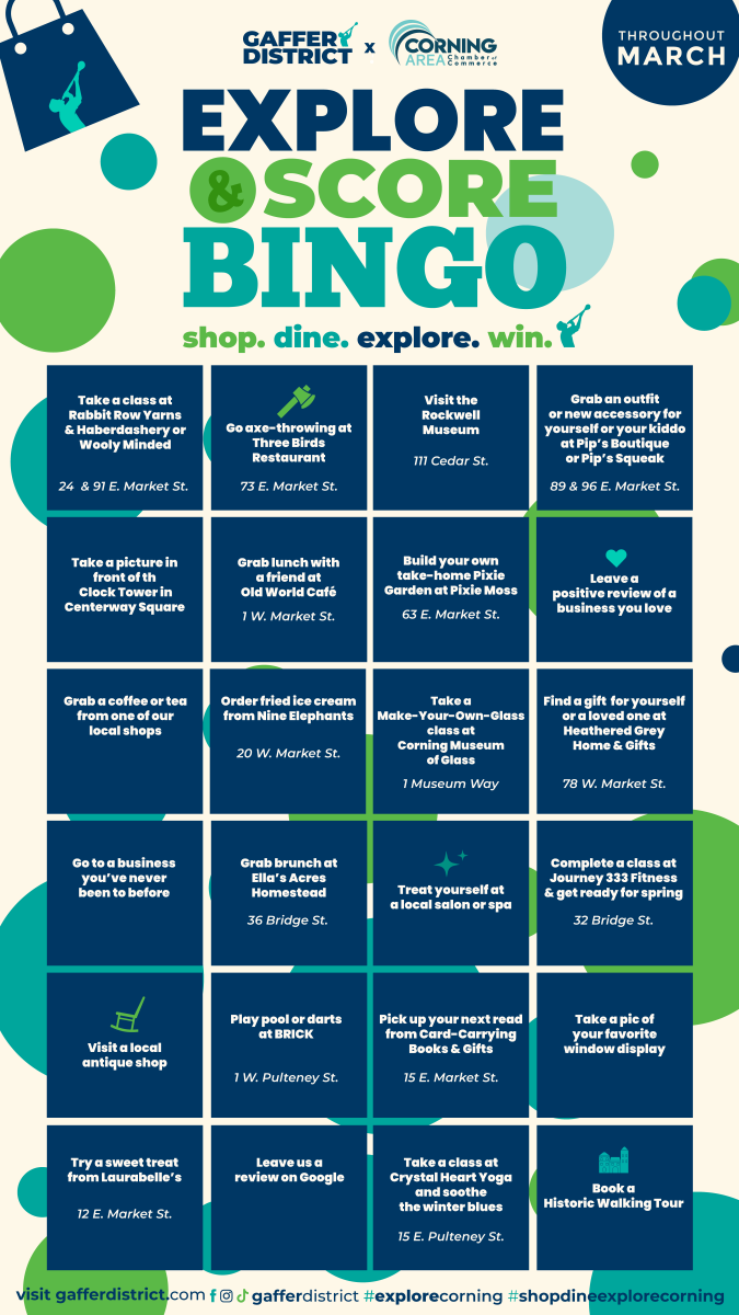 Explore & Score Bingo Card March 2025