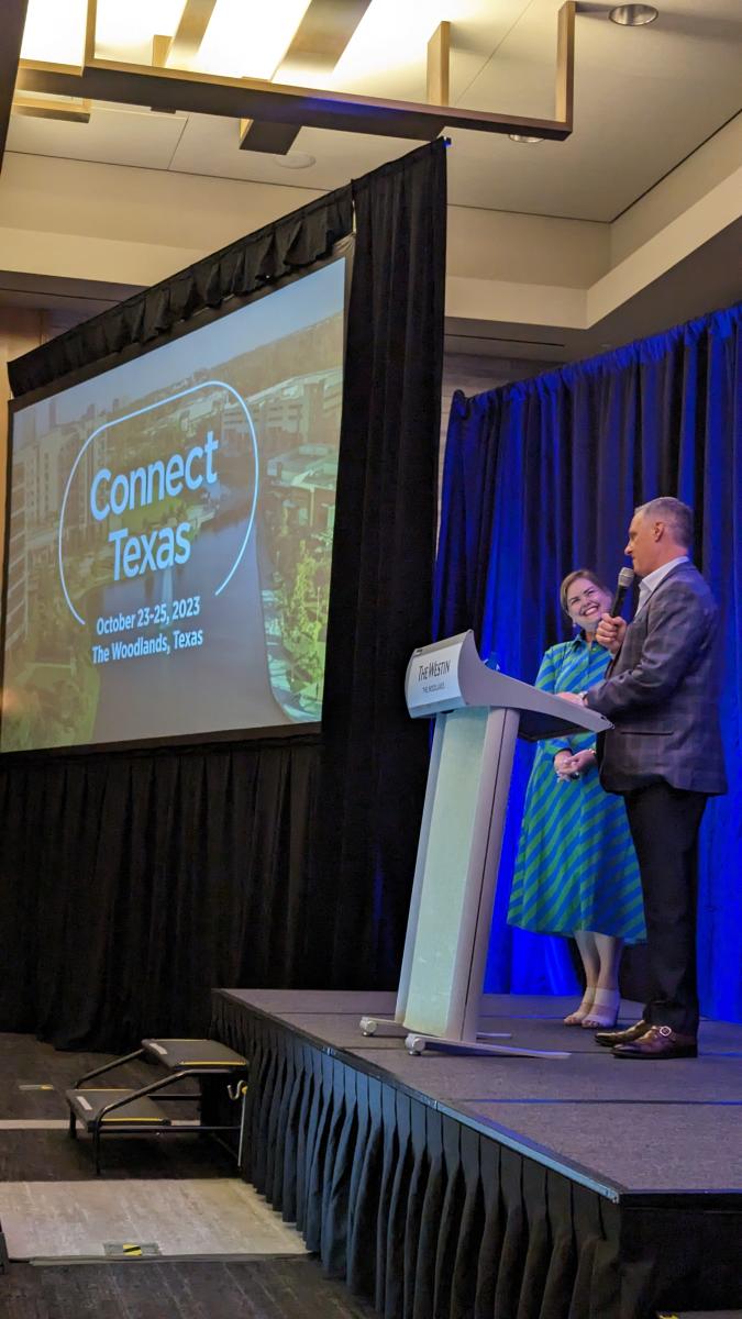 Elizabeth Eddins and Brad Bailey at Connect Texas 2023