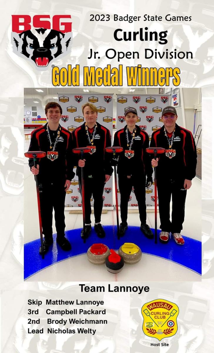 Curling Jr. Division Gold Medal Team Lannoye