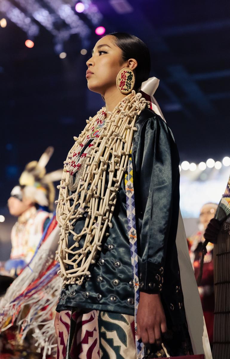 A participant prepares to enter the arena.