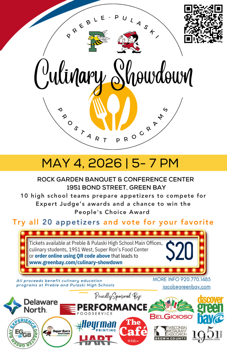 poster promoting the culinary showdown on May 4, 2026 from 5-7 pm at Rock Garden in Green Bay