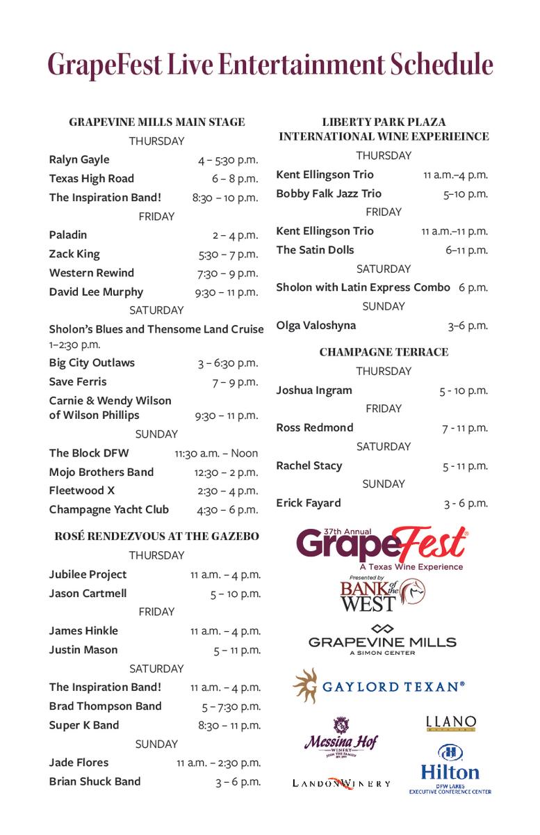 General Information for GrapeFest Hours & Admission