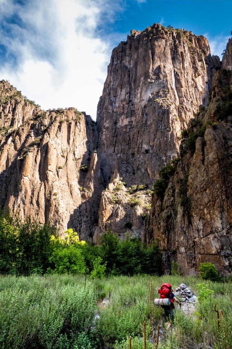 A backpacker on a loop of the West and Middle Forks of the Gila River