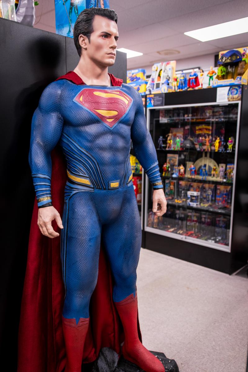 A statue of Superman at the Hall of Heroes in Elkhart County
