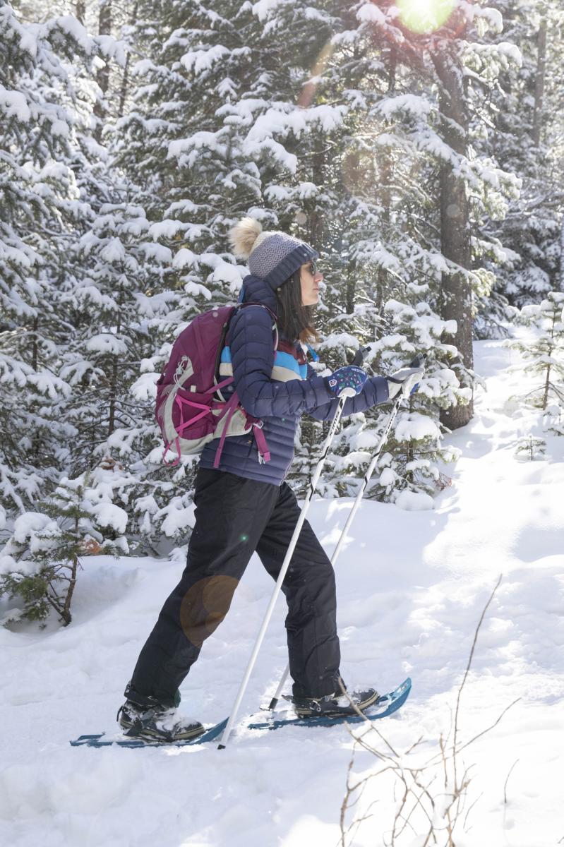 Woman Snowshoeing Snowy Range Wyoming