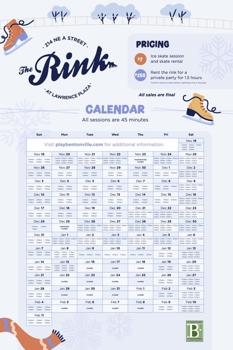 2023 - 2024 Skating Rink Calendar