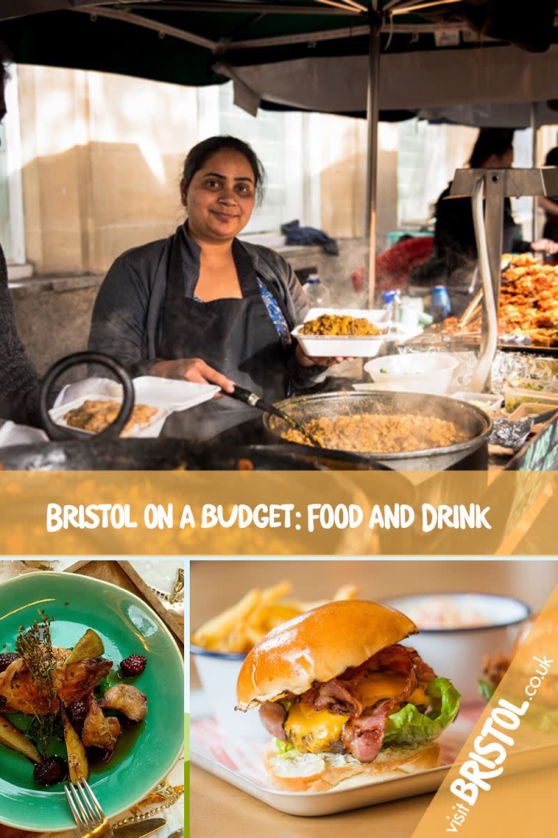 A collage for Bristol on a budget: Food and Drink - Credit Visit West