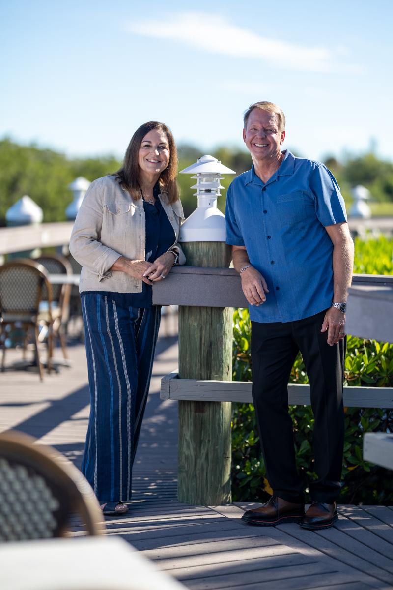 Laurie & Keith Farlow, Owner/Operators of Farlow's on the Water in Englewood, FL