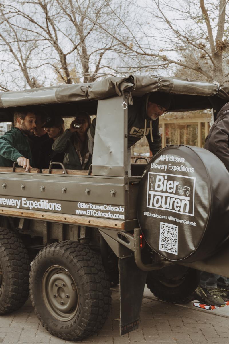 Unloading the Pinzgauer vehicle for Bier Touren