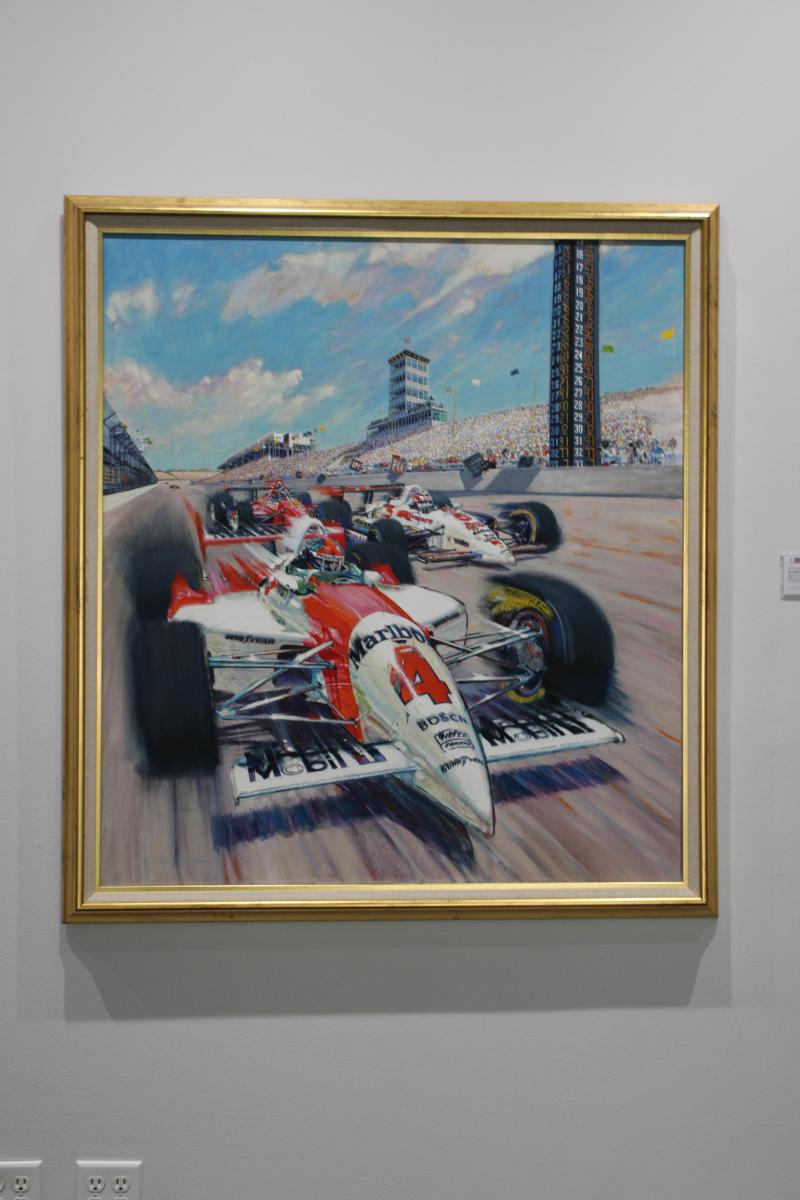 Conrad Indianapolis Art of Speed exhibit, racecar painting