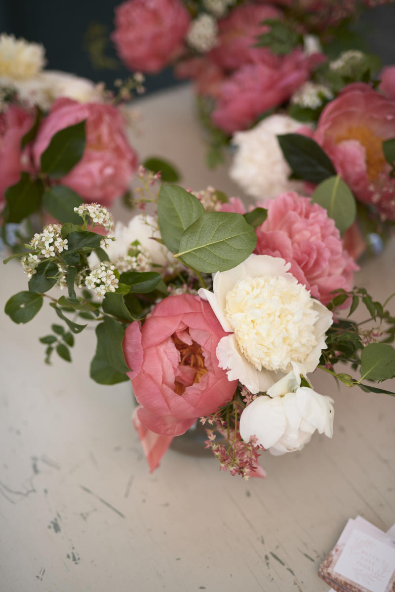 peonies in vase