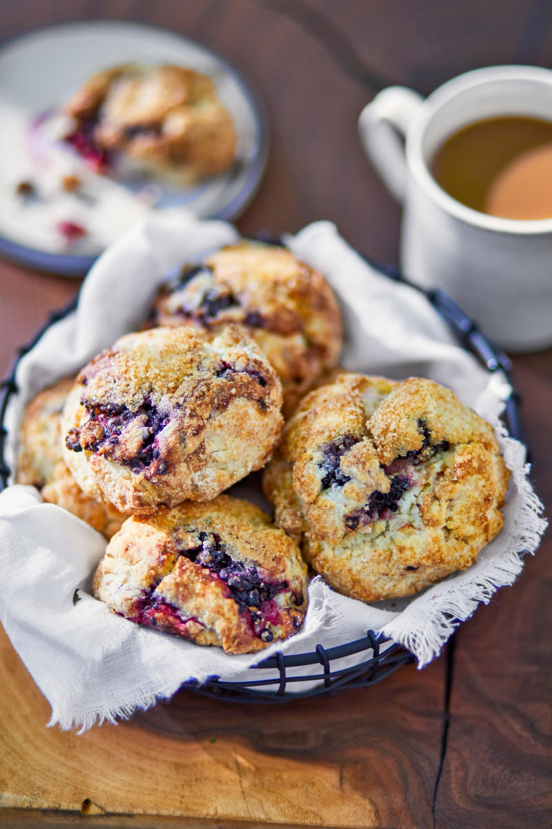 Basket of muffins at Elderslie Farm in Kechi, KS