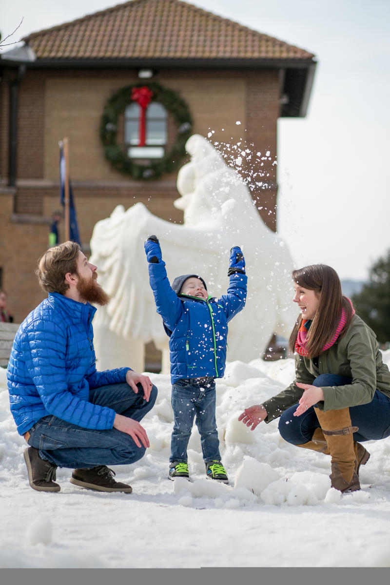 Winter Couple with Child