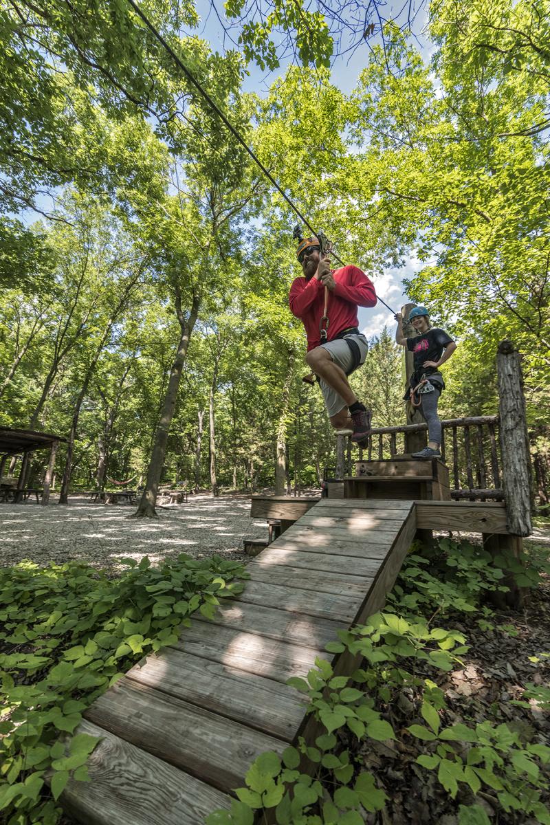 Man Zip Lining