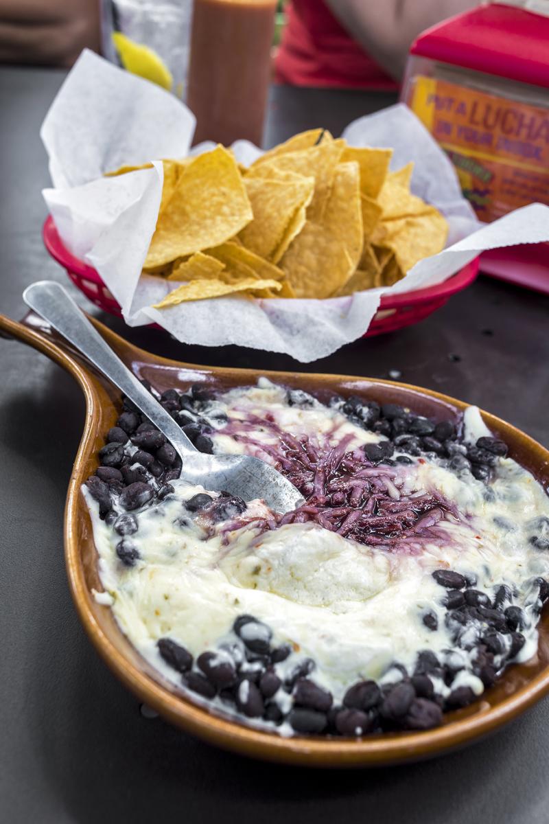 Raspberry Black Bean Dip at Taco Luch