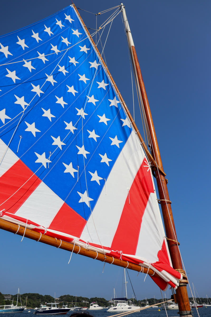 Catboat flag sail