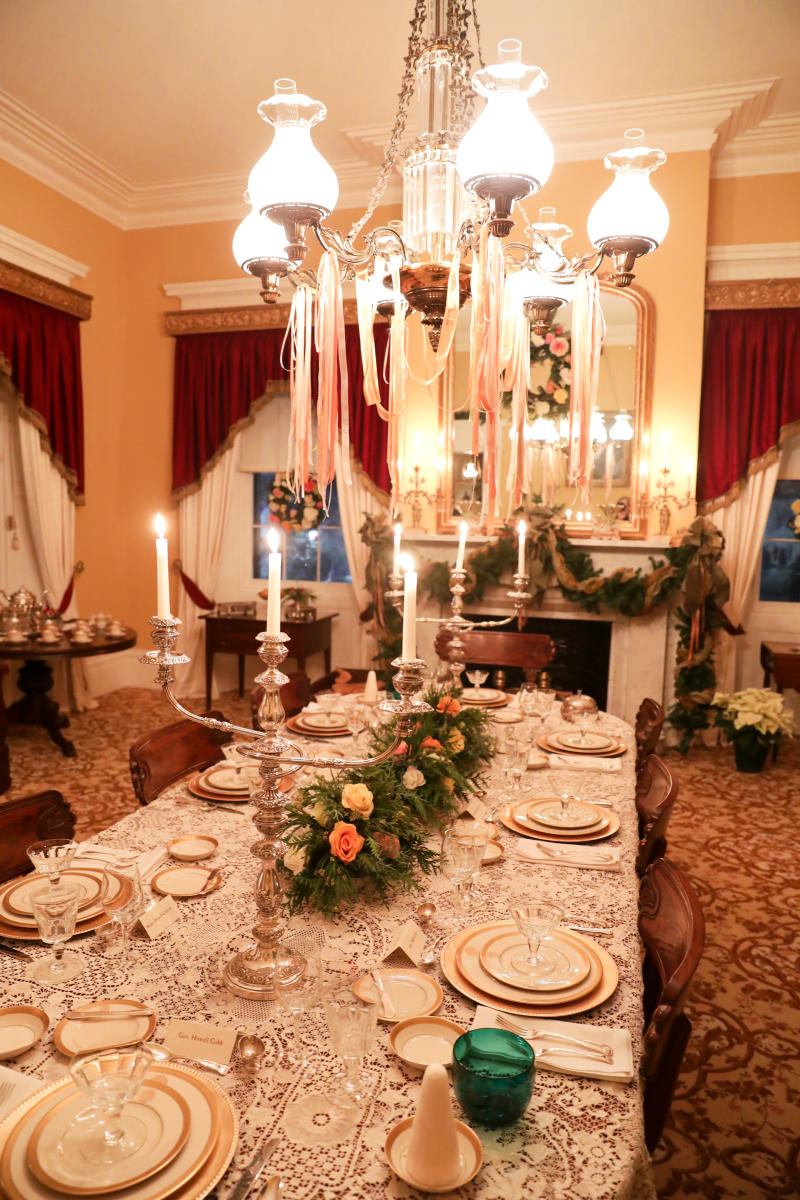 Dining room Christmas at Georgia's Old Governor's Mansion