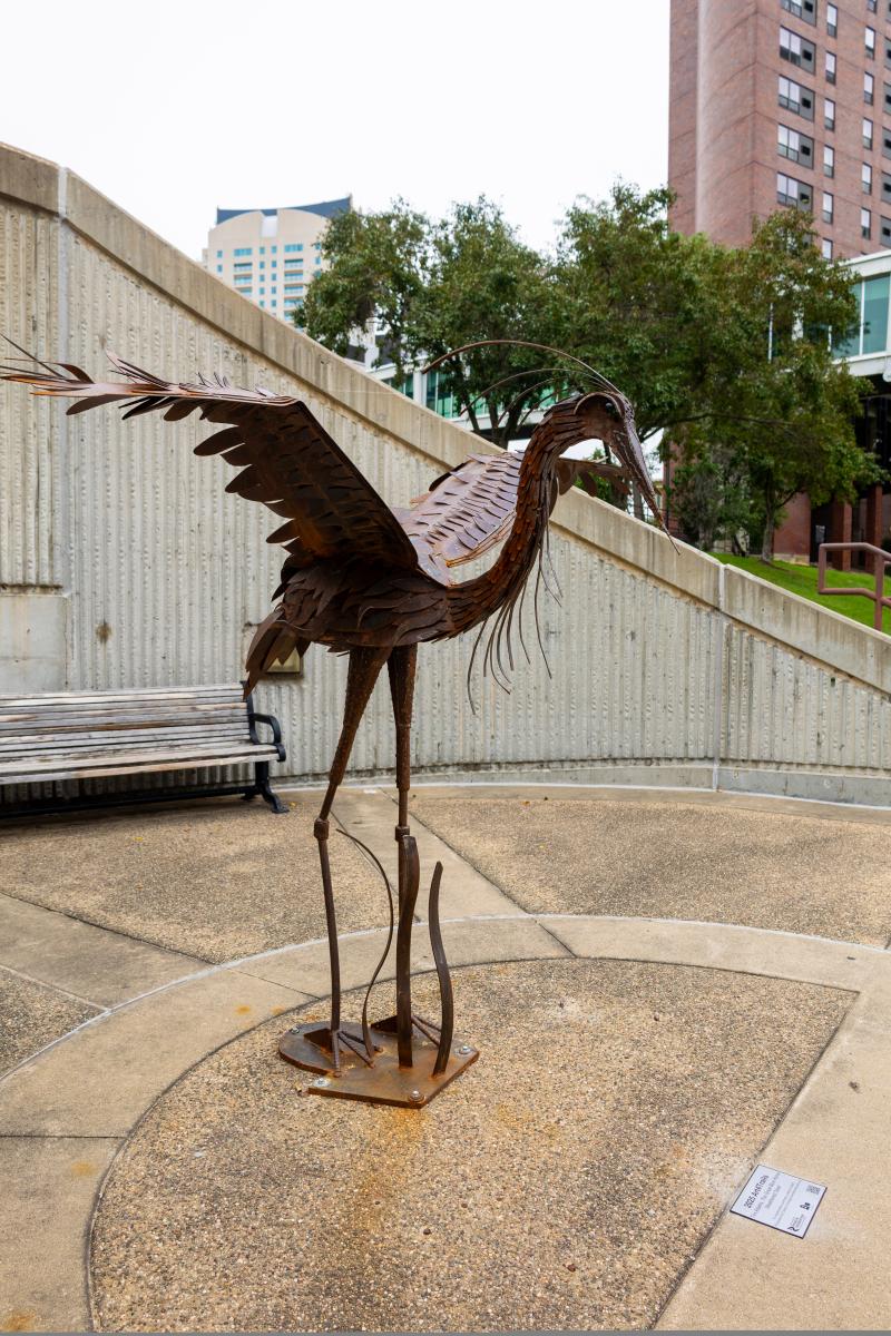 Great Blue Heron Sculpture downtown