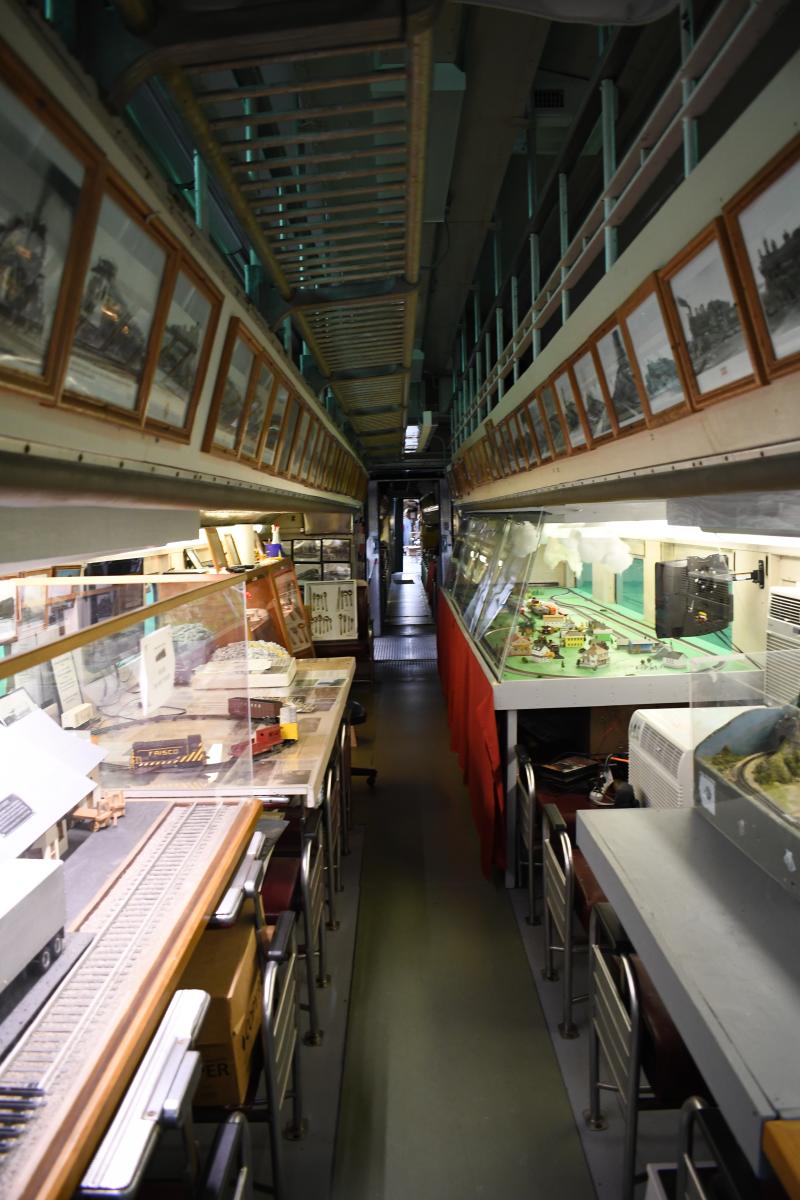 Displays fill the replica depot and train cars at the Railroad Historical Museum of Grant Beach Park. There are photos, memorabilia, maps and more.