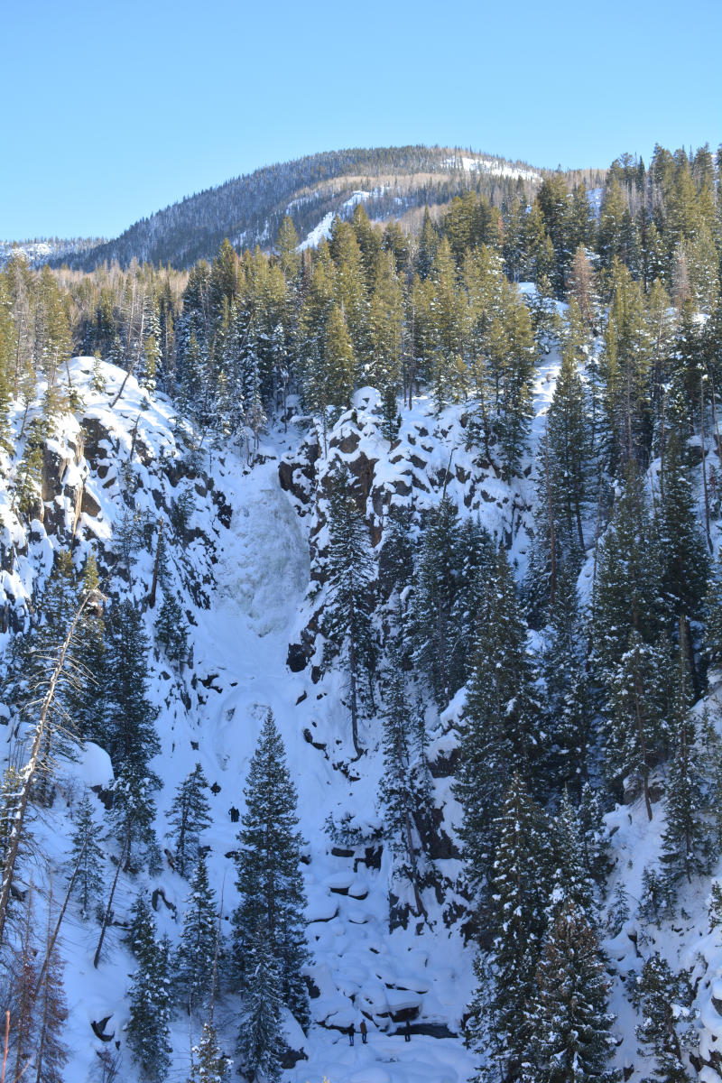 See a frozen Fish Creek Falls in Steamboat Springs, Colorado in the Winter time.