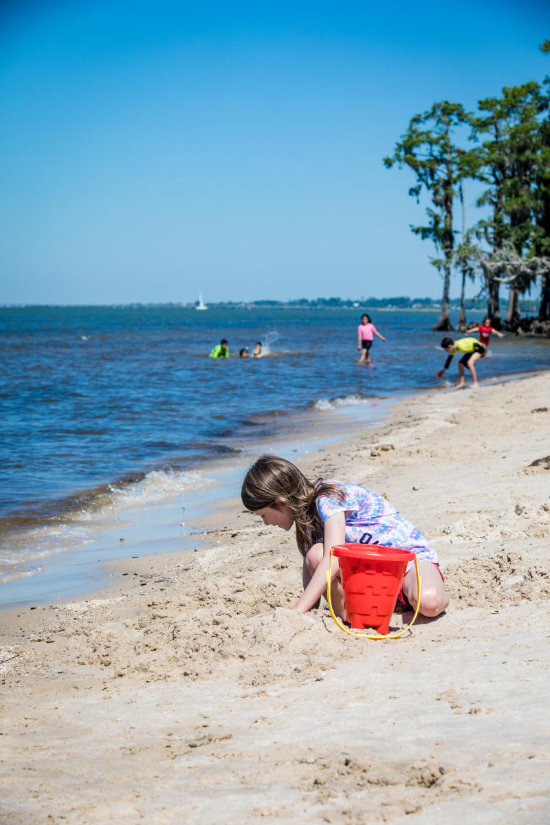 Swimming Lake Pontchartrain in Fontainebleau State Park