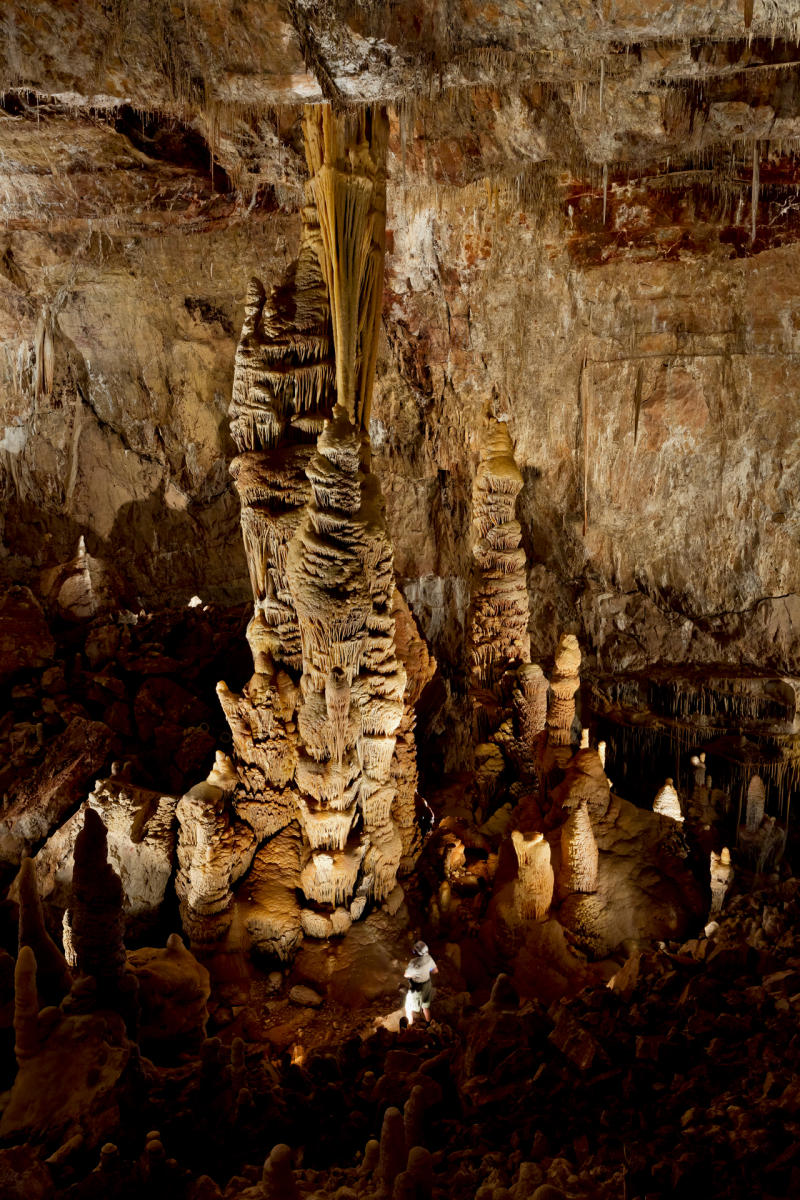 Large stalactites in a cave at Kartchner Caverns State Park