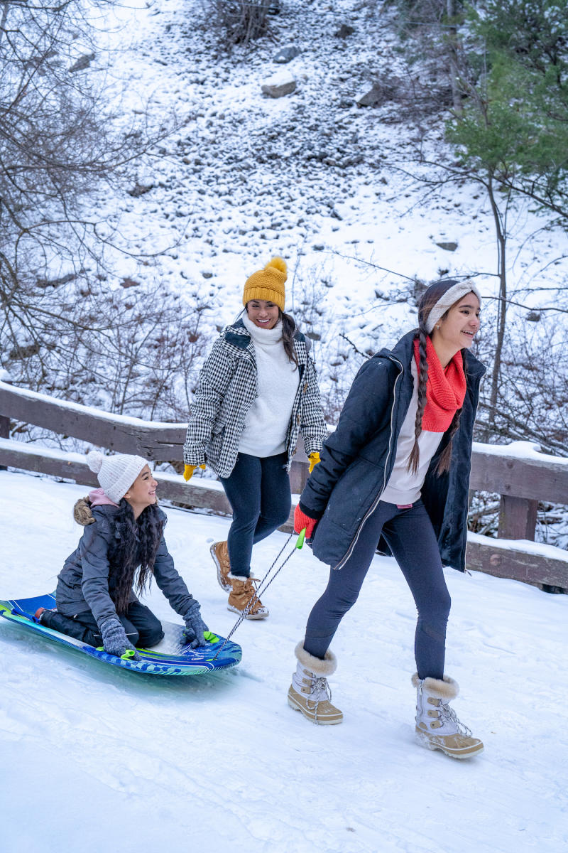 Winter Bonfire Sledding