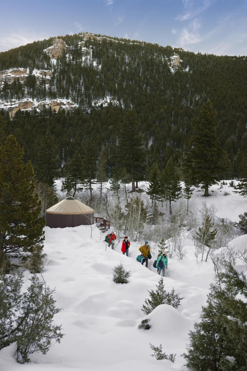 Yurt Camping Winter in Wyoming
