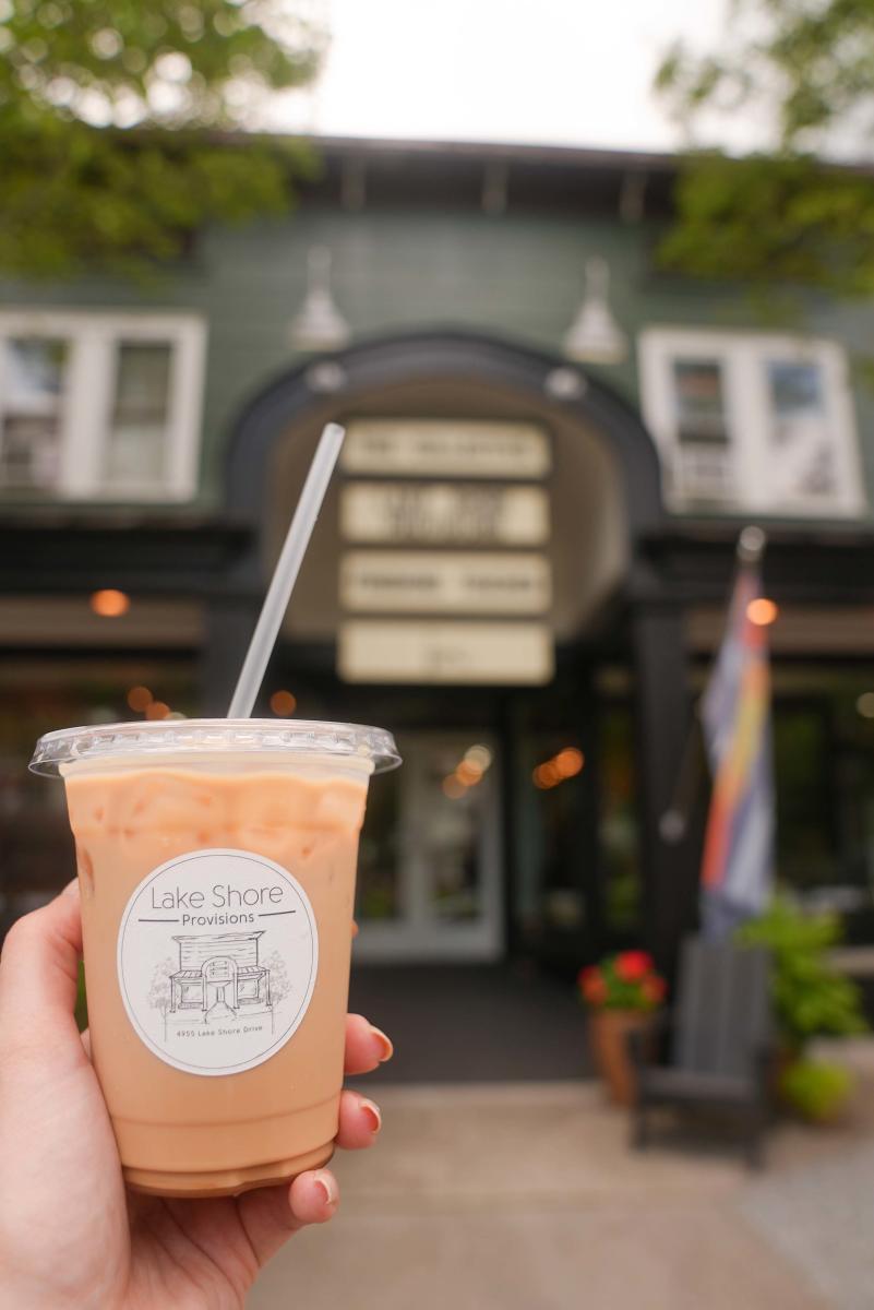 Iced coffee at Lake Shore Provisions