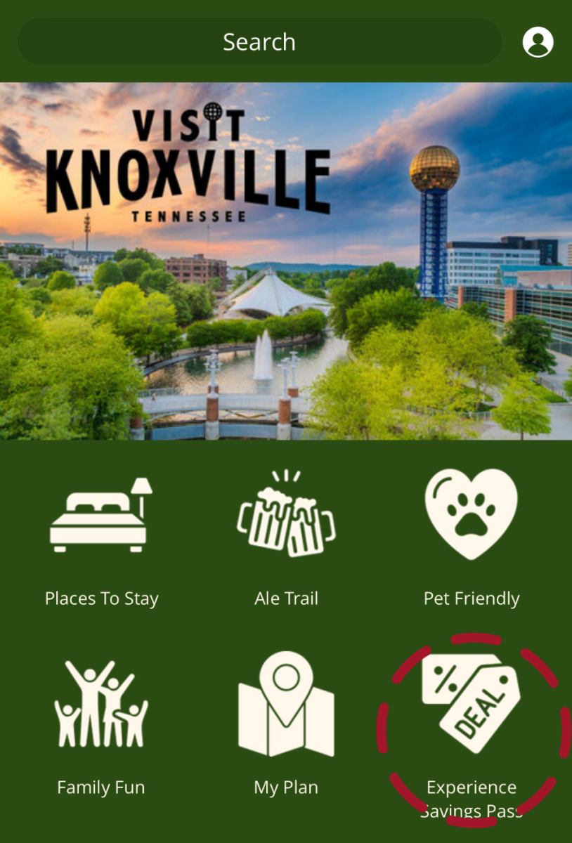 Visit Knoxville App Home Screen