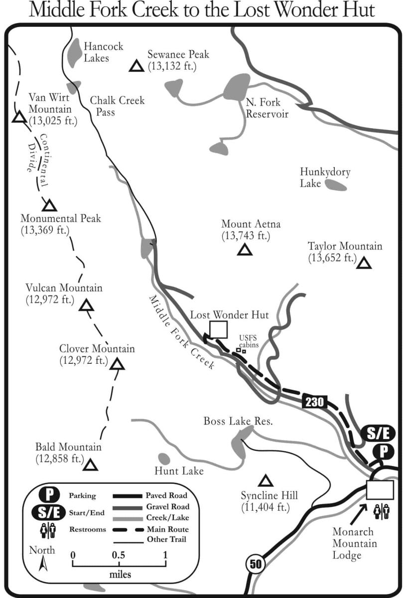 Middle-Fork-Creek-to-the-Lost-Wonder-Hut-map