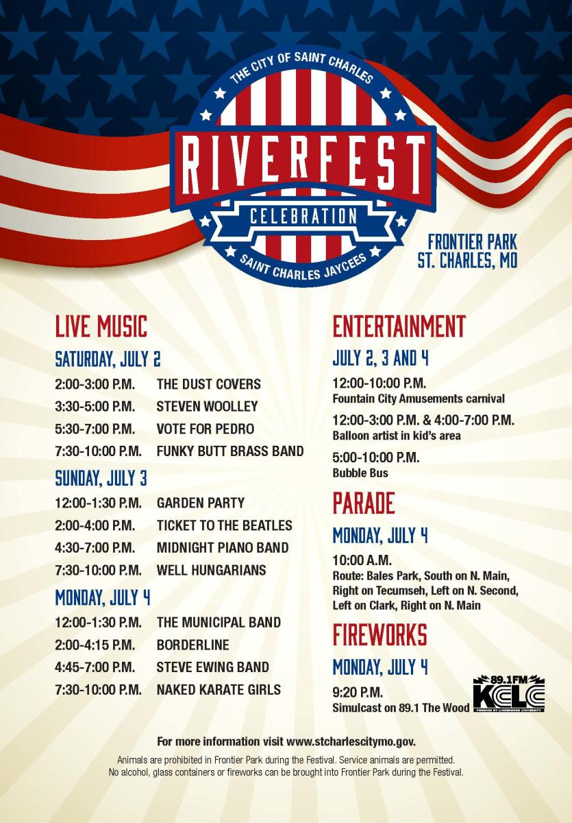 St. Charles Riverfest July 4th, 2022 Events & Music
