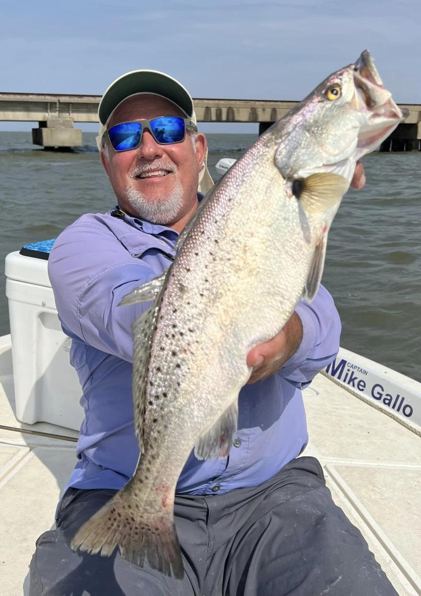 Mike Gallo of Angling Adventures of Louisiana caught this speckled trout along the trestles.