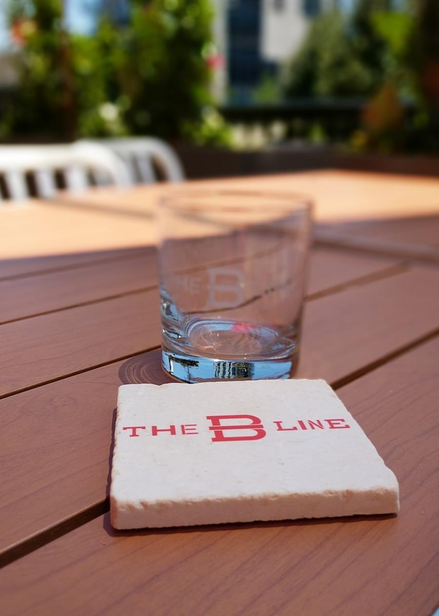 b-line coaster and glass