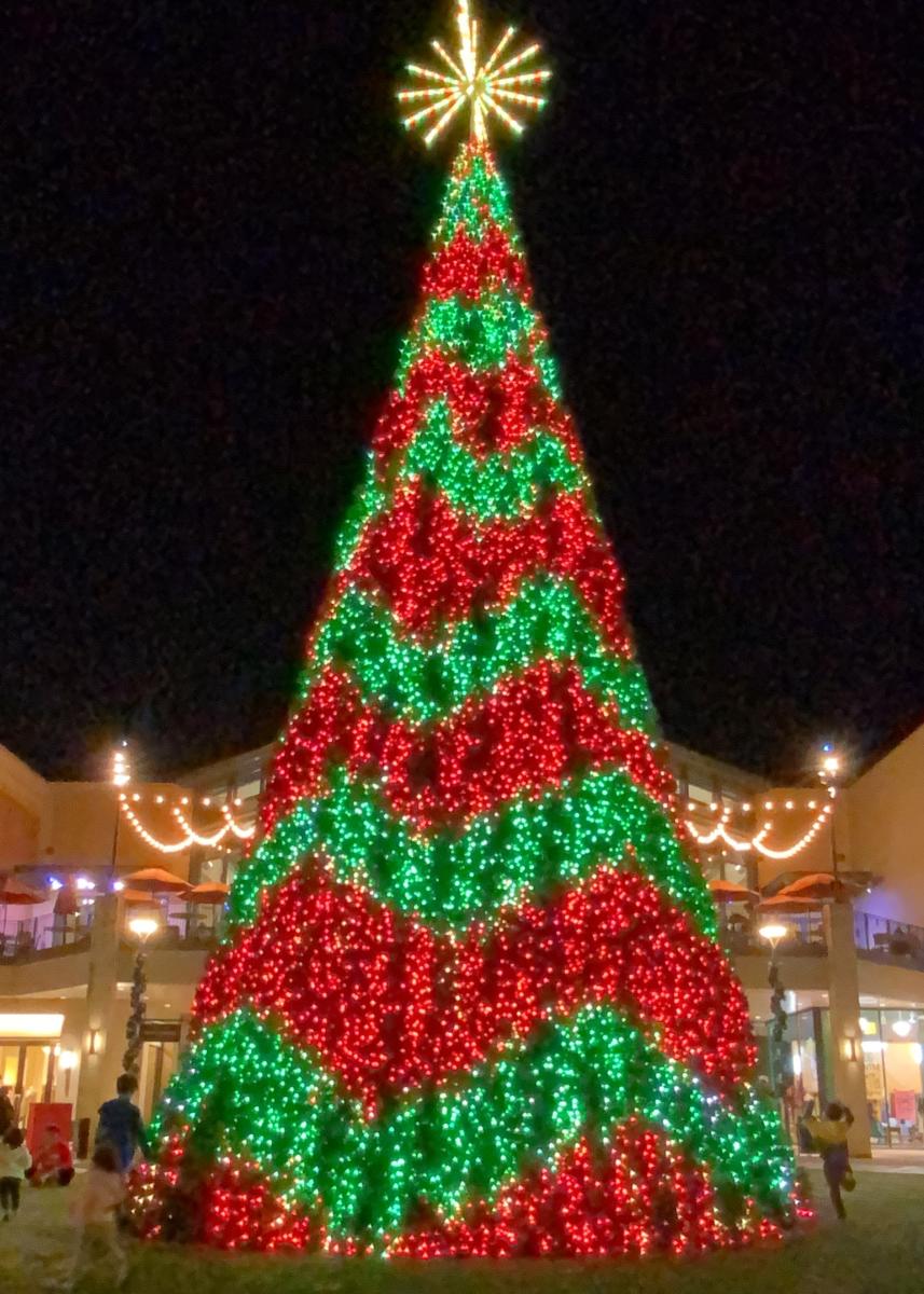 The Woodlands Mall Christmas Tree at Night