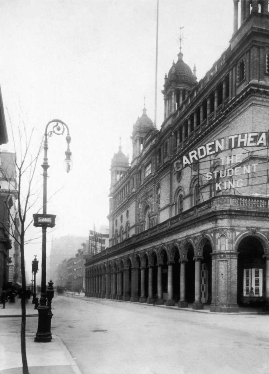 Historic Garden Theatre building in New York City on a quiet street
