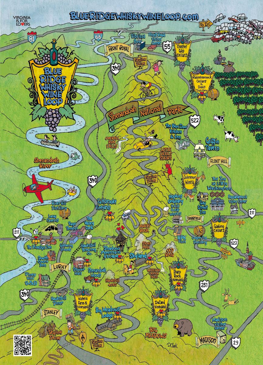 Blue Ridge Whisky Wine Loop map