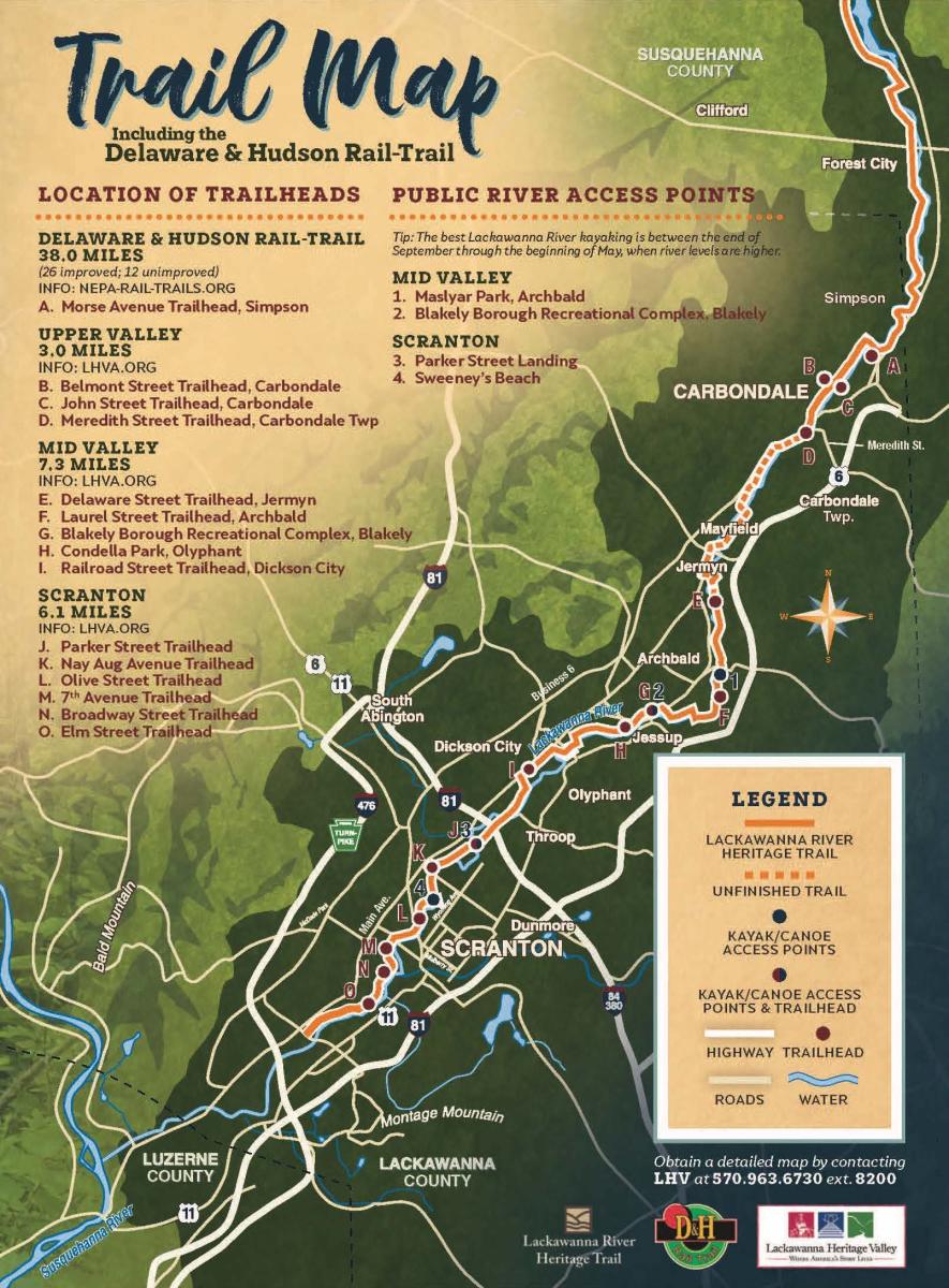 Lackawanna River Heritage Trail Map 2023