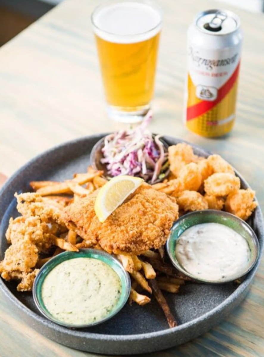 Beer and Fried Fish From Waterman Fish Bar