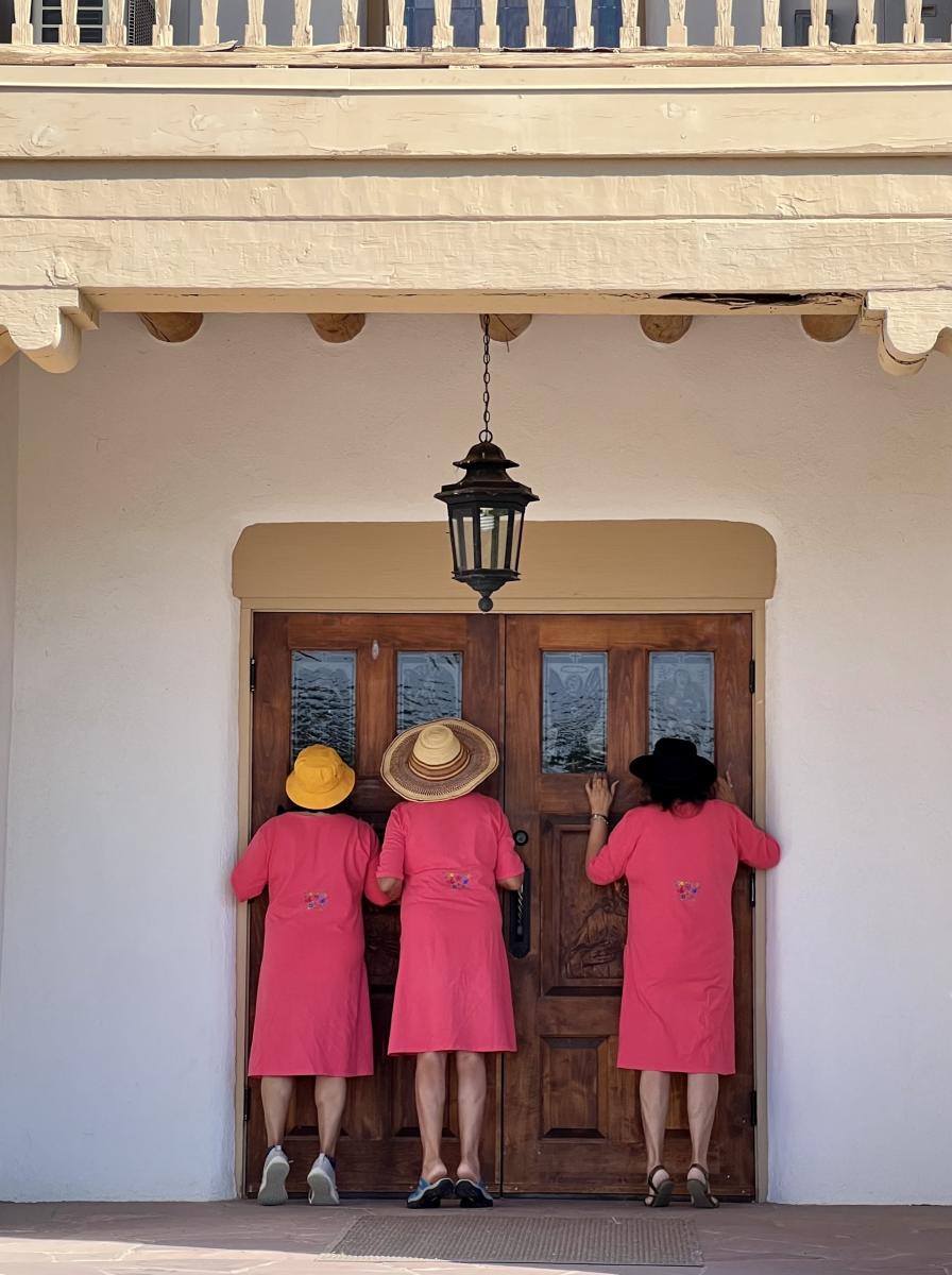 Peeking into the Church at Nambé, Paula Selzer