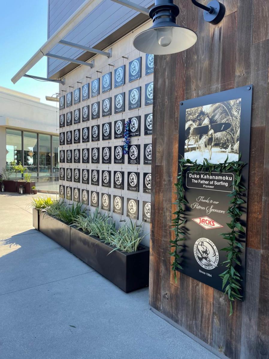 Surfing Walk of Fame Honor Wall at Pacific City