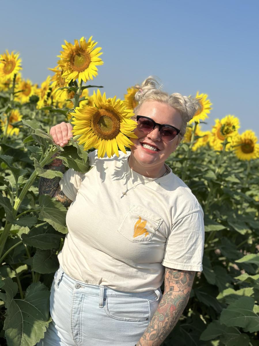 Woman at Sunflower Field