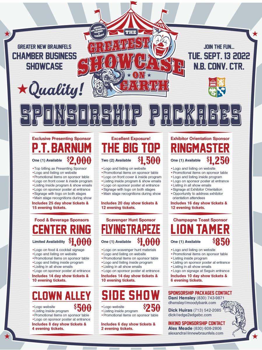 Business Showcase 2022 Sponsorship Packages