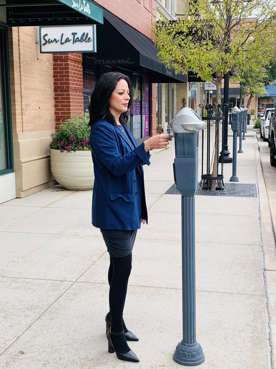 Sonia Guerrero using the Parking Meter at Market Street