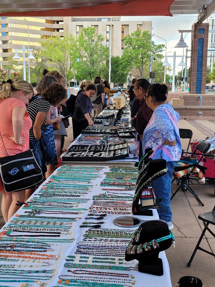 A shot of a makers' market during a convention at the Albuquerque Convention Center.
