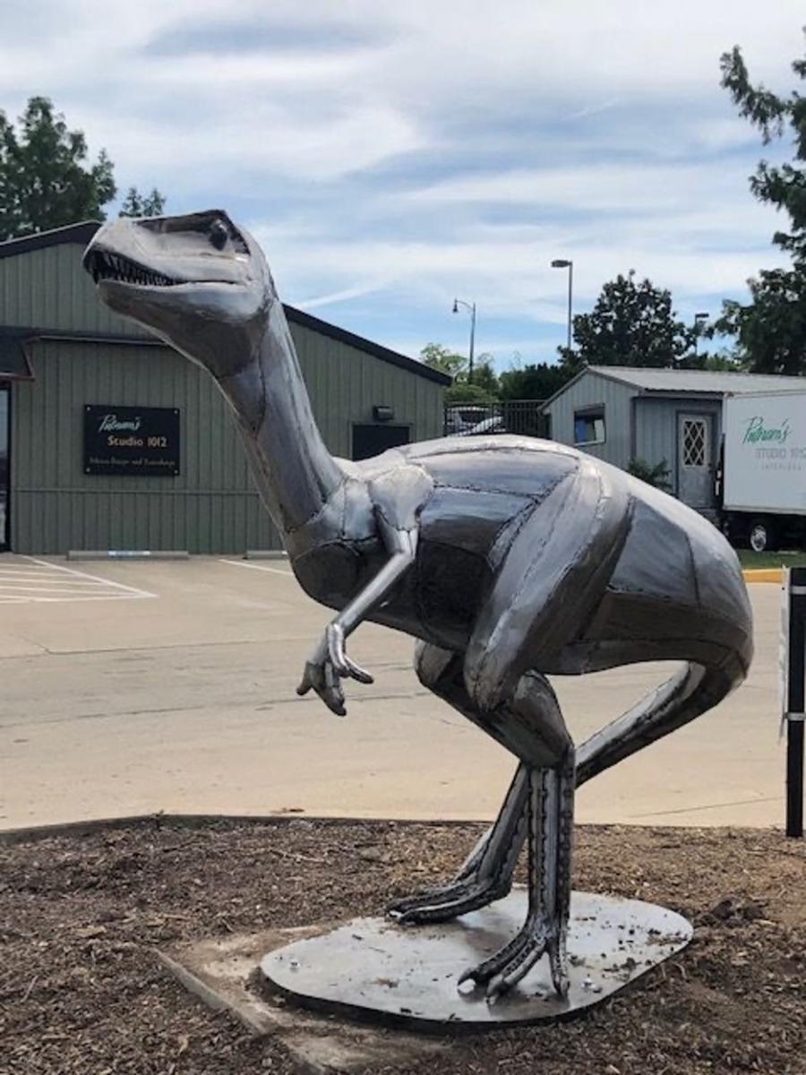 dinosaur sculpture in Columbia, Missouri