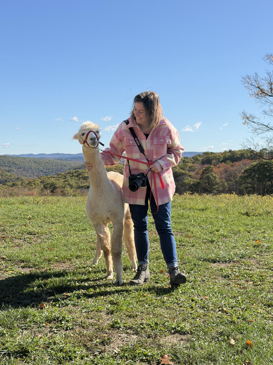 Woman with an alpaca