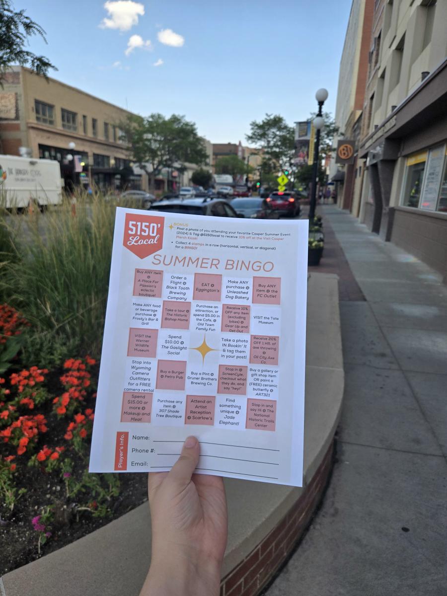 The Summer Downtown Bingo scoresheet