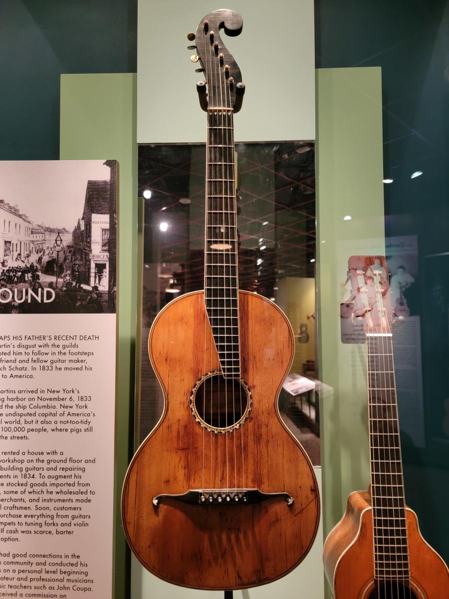 Stauffer Style Guitar by C.F. Martin, Sr. on display at the Martin Guitar Museum in Nazareth, Pa.